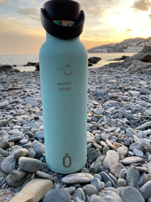 Drinkfles Groen Achterkant Strand